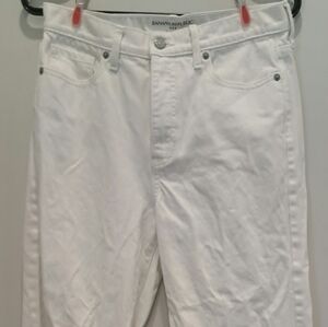 Banana Republic Women's Crisp White Wide Mid Calf Jeans